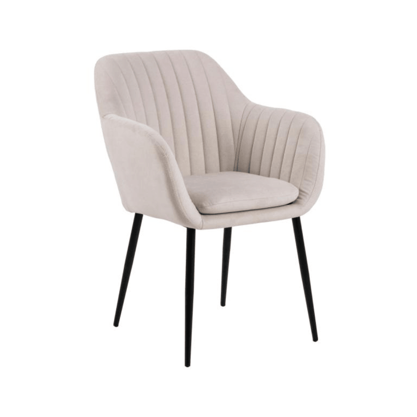 Emilia fabric chair with black legs