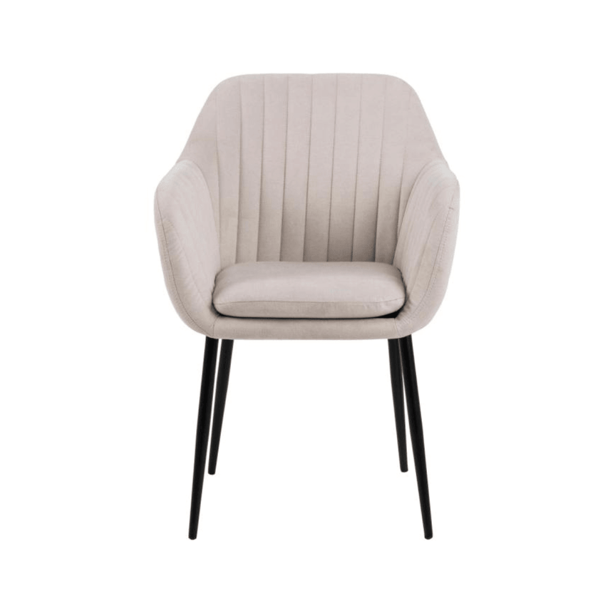 Emilia fabric chair with black legs