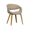 Yossi fabric chair with natural wooden legs