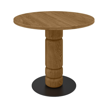 Beads wooden dining table Ø90