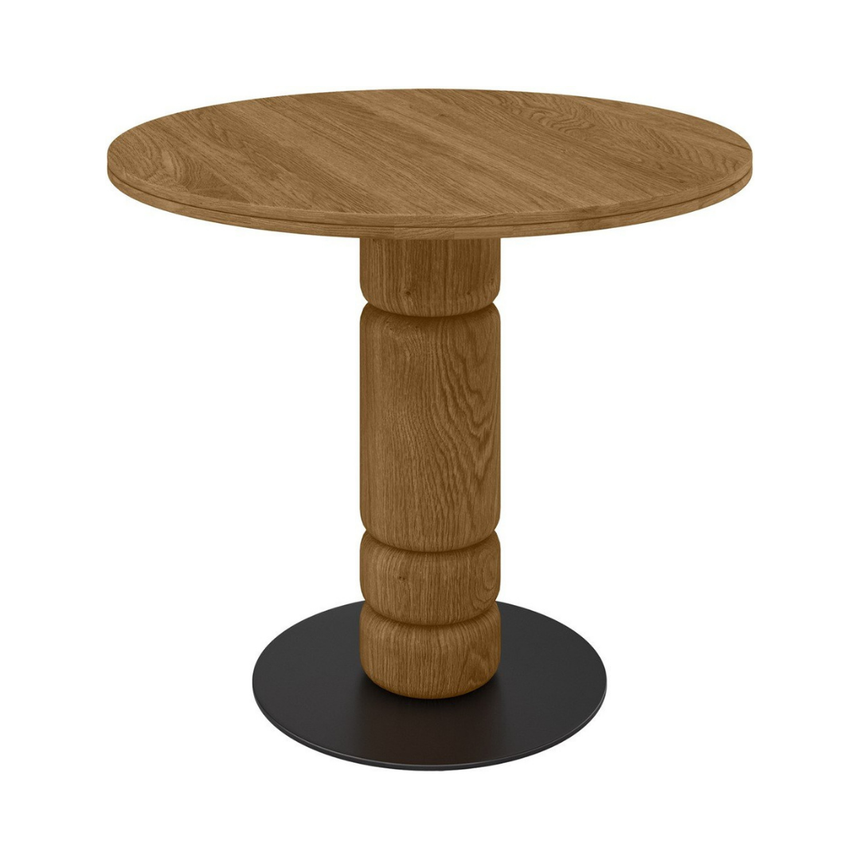 Beads wooden dining table Ø90
