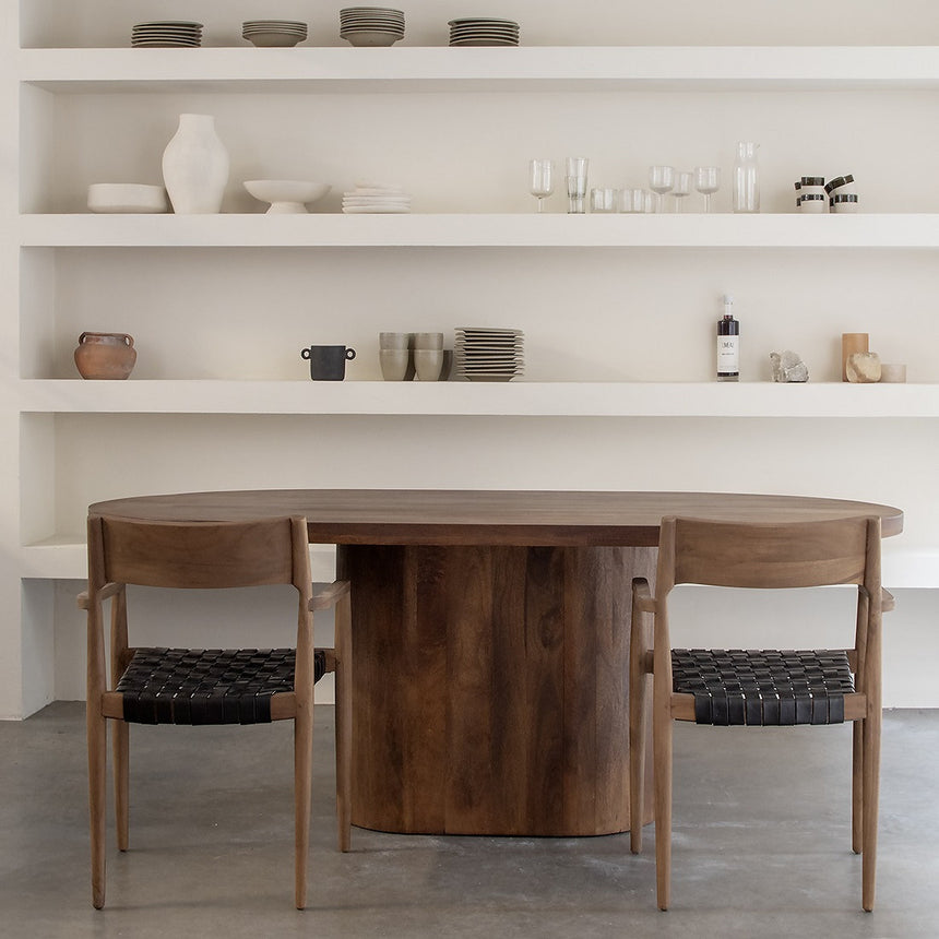 Bullnose Oblong Wooden Dining Table