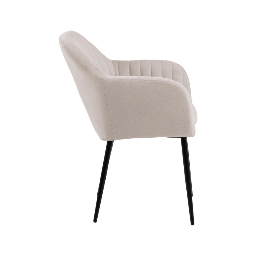 Emilia fabric chair with black legs