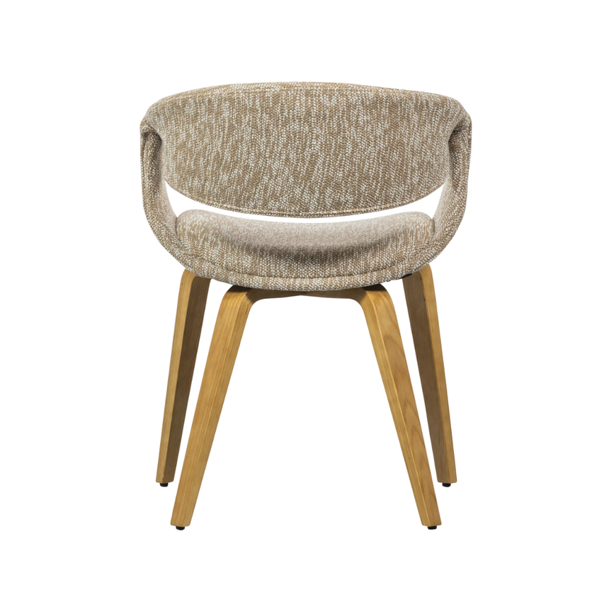 Yossi fabric chair with natural wooden legs