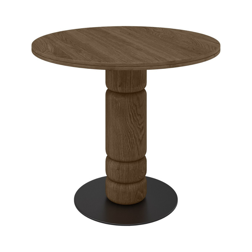 Beads wooden dining table Ø90