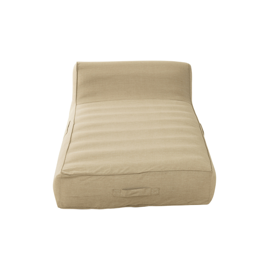 Linen-effect floating fabric sun lounger with headrest