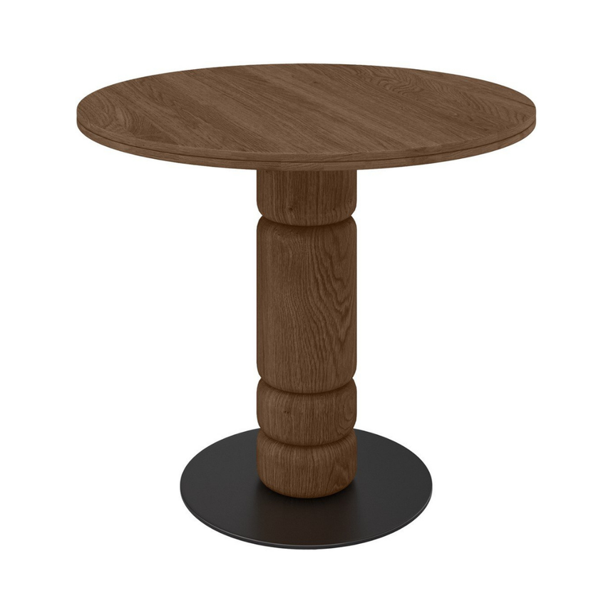 Beads wooden dining table Ø90