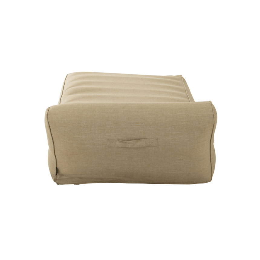 Linen-effect floating fabric sun lounger with headrest