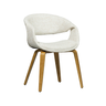 Yossi fabric chair with natural wooden legs