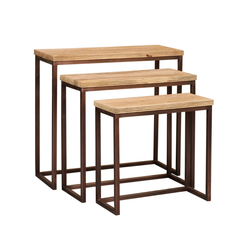 Zoah fa lerakóasztal szettben