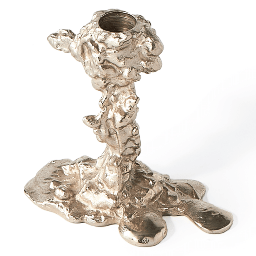 Drip metal candle holder 14cm