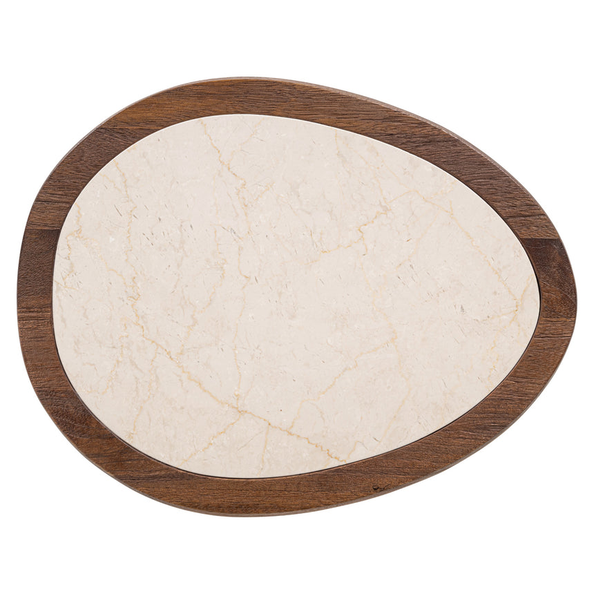 Melrose lerakóasztal – Mango fa és Botticino márvány harmóniája