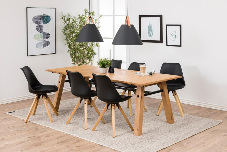 Dima textile leather chair with natural legs