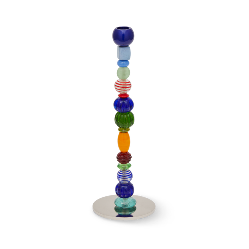 Beads metal candle holder