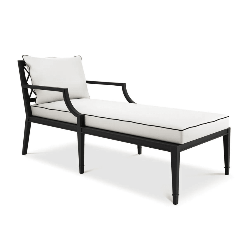 Bella Vista deck chair with black legs