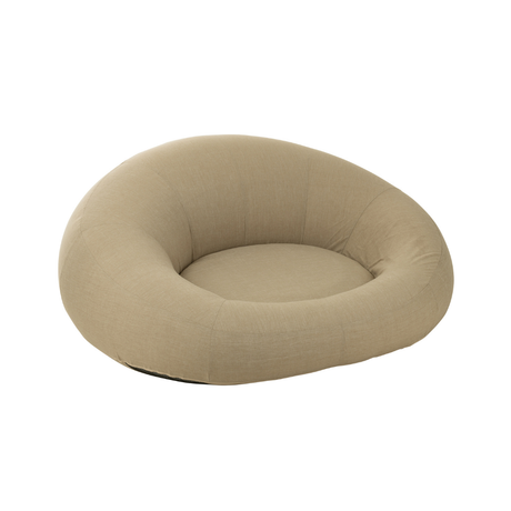 Linen-effect floating fabric sun lounger with headrest