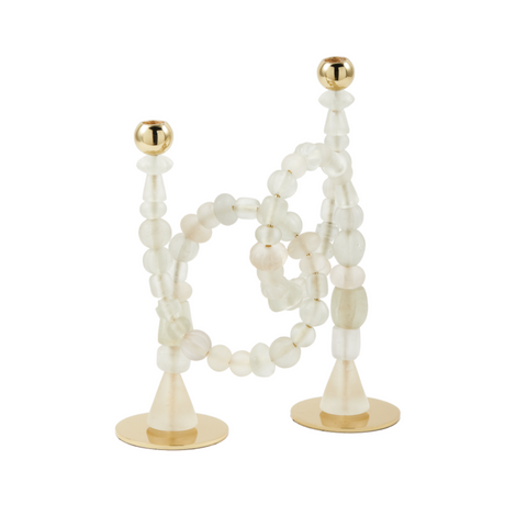 Beads metal candle holder