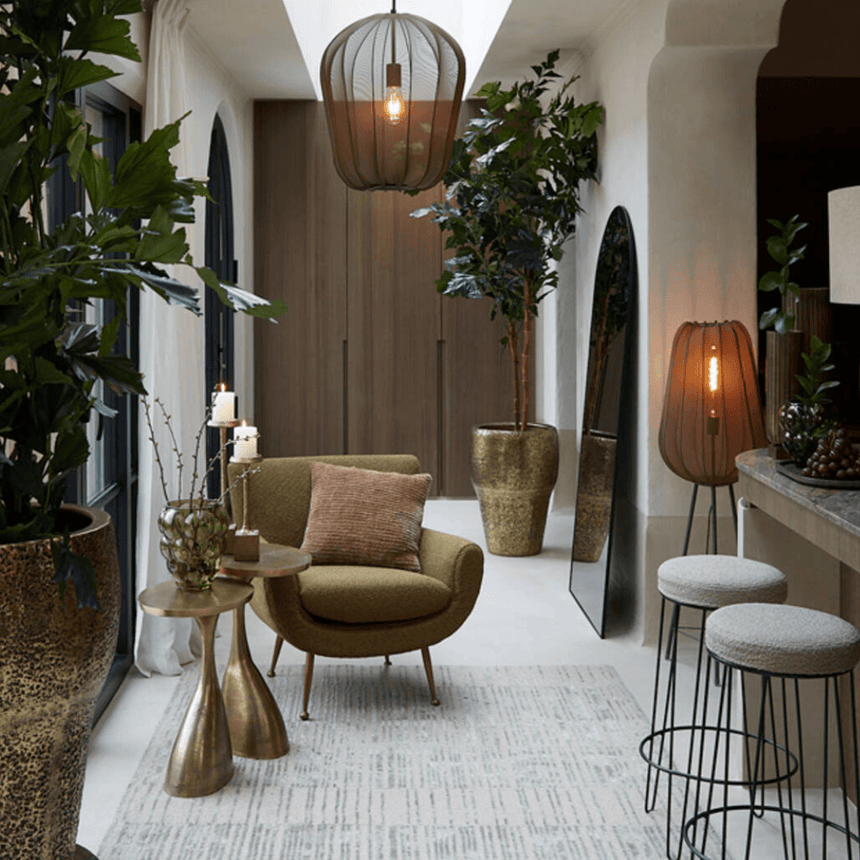 Plumeria metal floor lamp