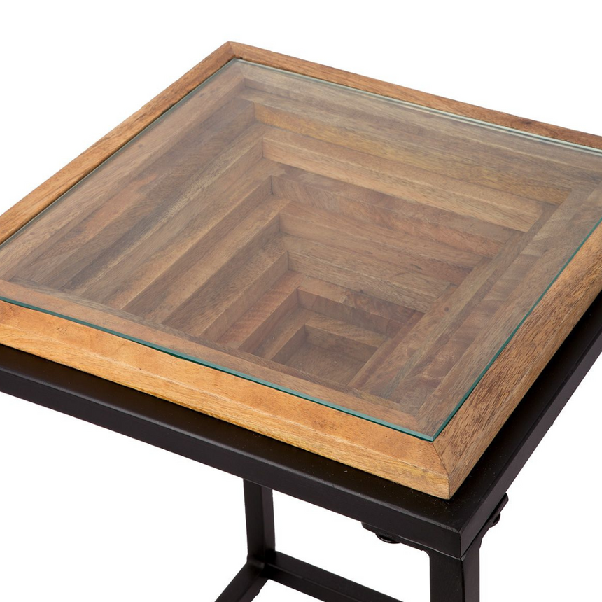 Natural wood side table