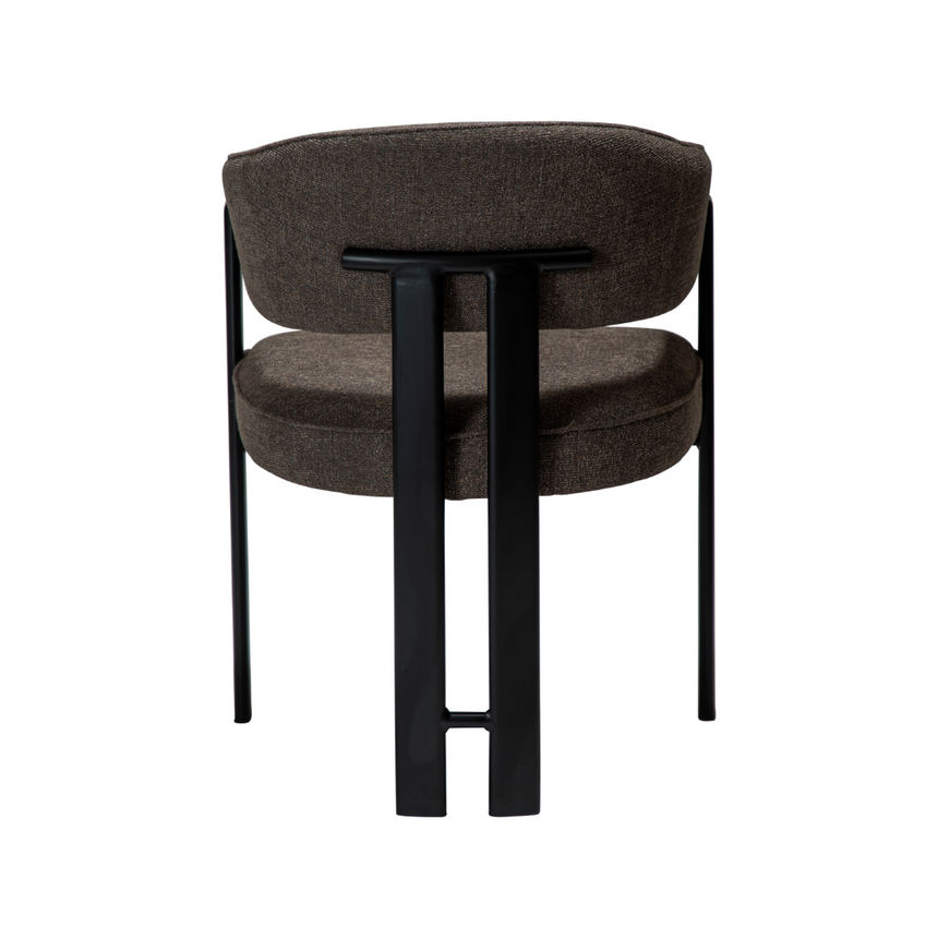 Glam bouclé chair with antique legs