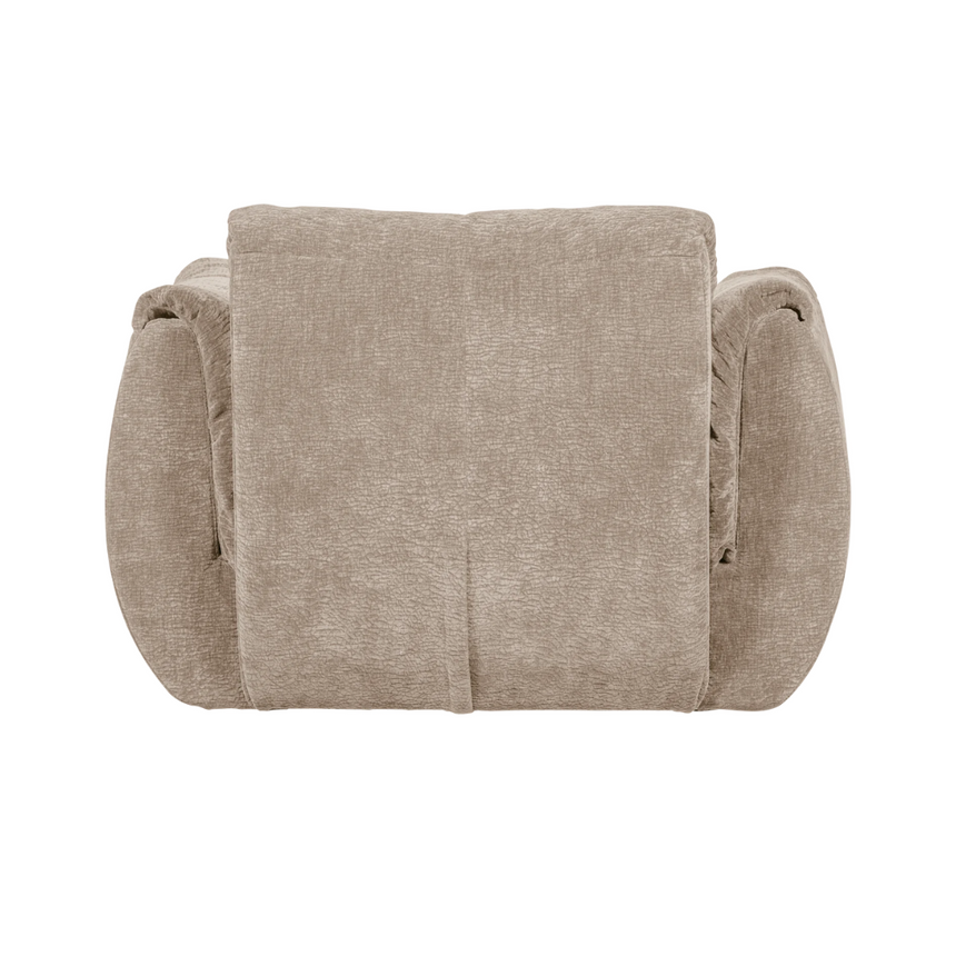 Baggy chenille swivel armchair