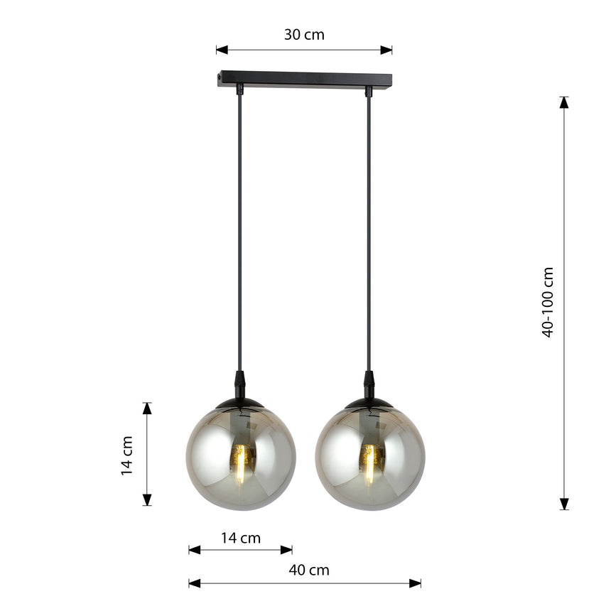 Cosmo 2 BL glass pendant lamp