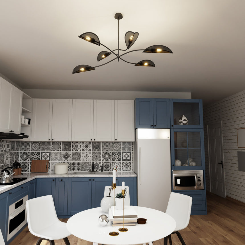 Lotus 6 metal pendant lamp