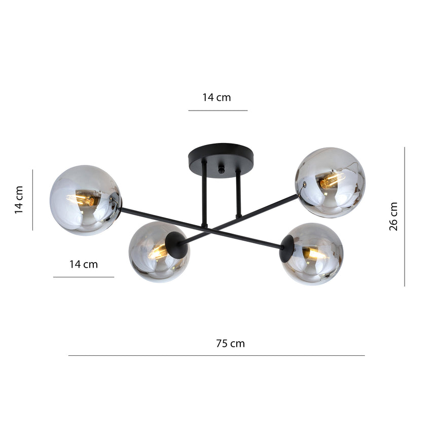 Roma 4 BL metal ceiling lamp