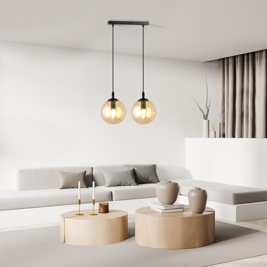 Cosmo 2 BL glass pendant lamp