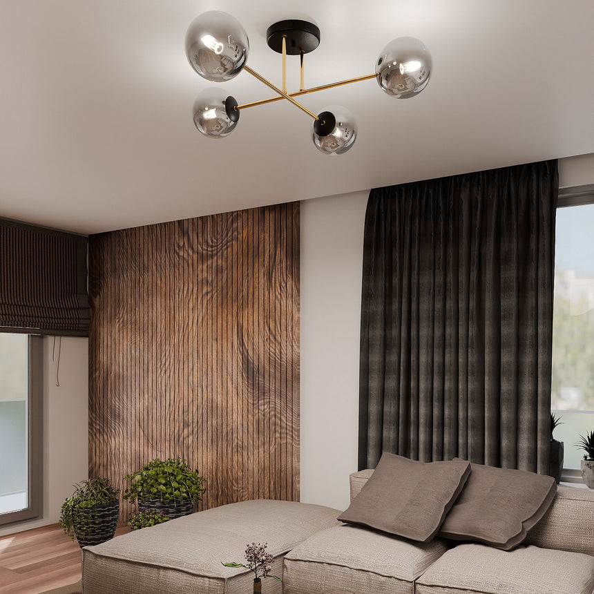Magnum 4 BL Graphite metal ceiling lamp