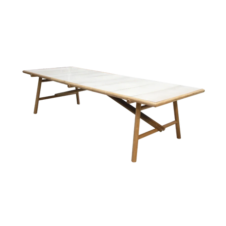 Sticks kő kerti asztal fa lábbal 280x100