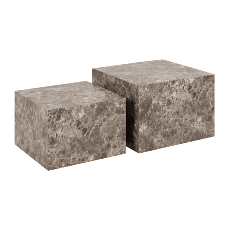 Dice marble effect coffee table set 58x58