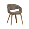 Yossi fabric chair with natural wooden legs