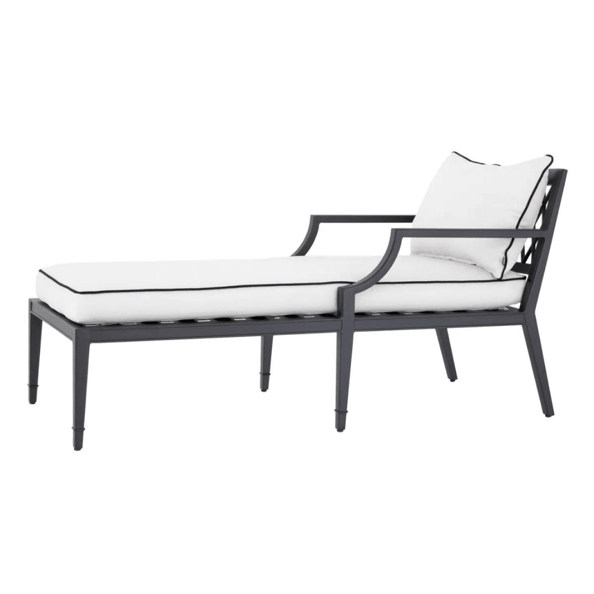 Bella Vista deck chair with black legs