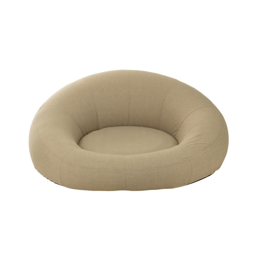 Linen-effect floating fabric sun lounger with headrest