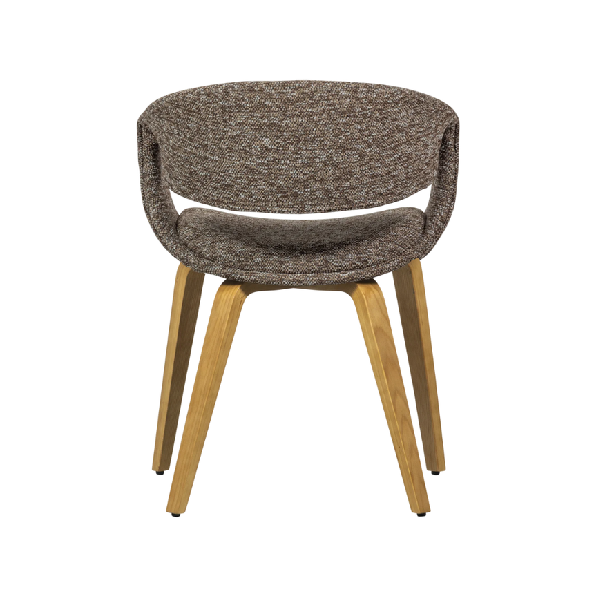 Yossi fabric chair with natural wooden legs