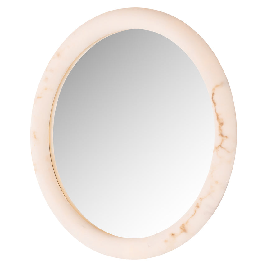 Oravelle fali lámpa és tükör – Műalabástrom felülettel, 80 cm