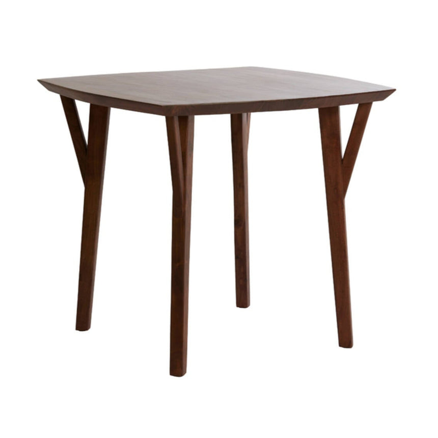 Yellow wooden dining table