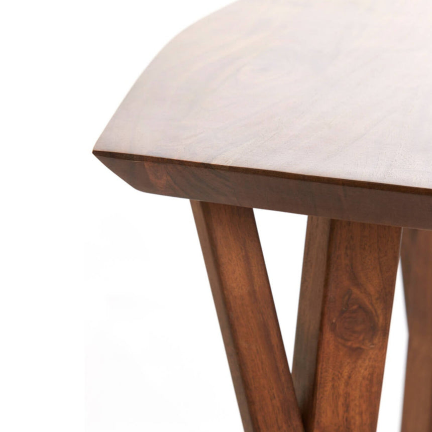 Yellow wooden dining table