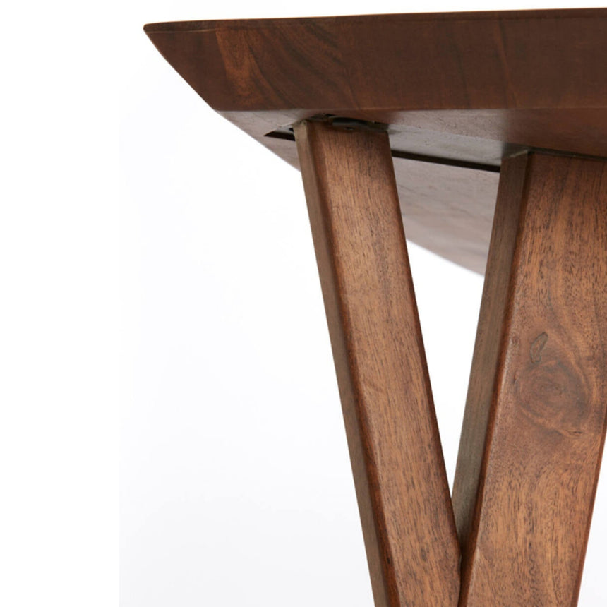 Yellow wooden dining table