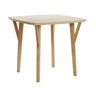 Yellow wooden dining table