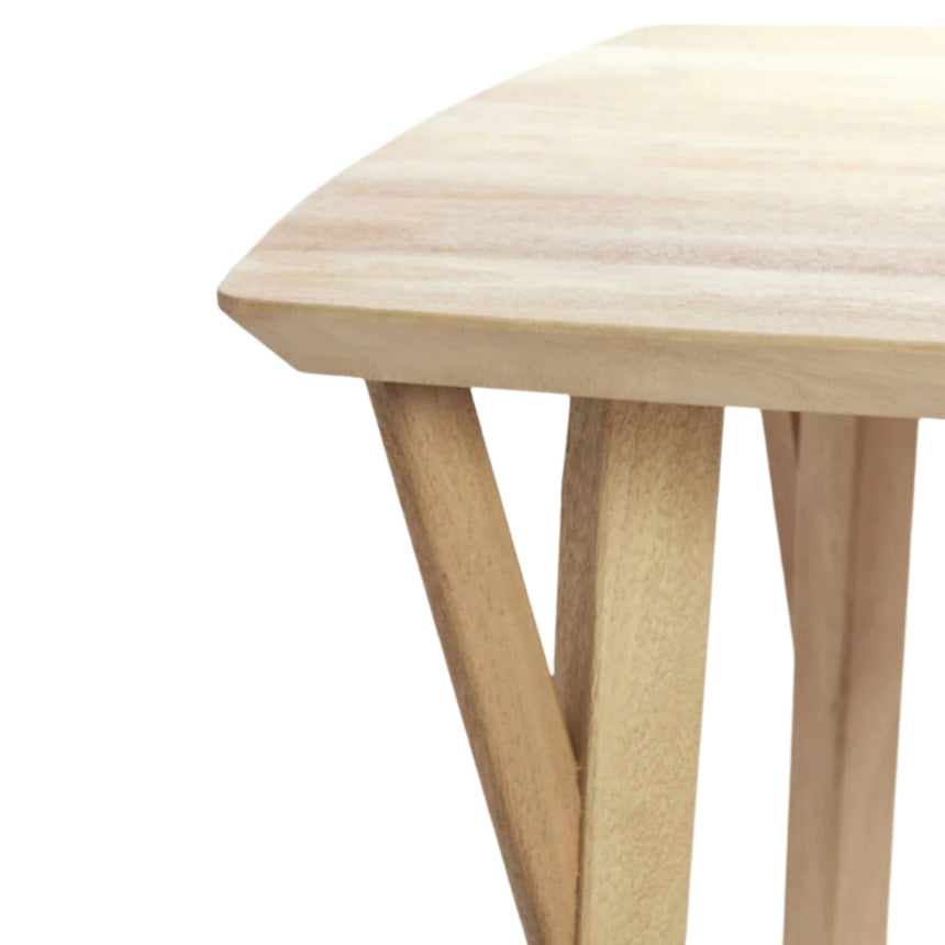 Yellow wooden dining table