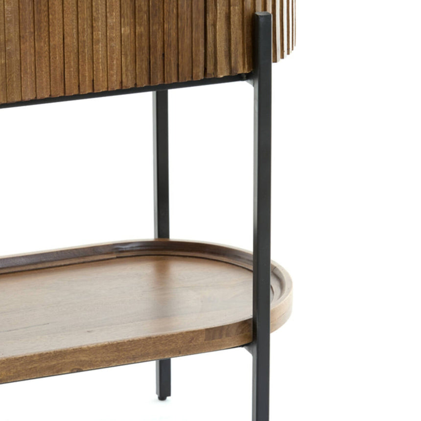 Yellow wooden dining table