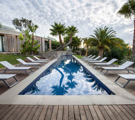 Siesta szövet napozóágy fém lábbal