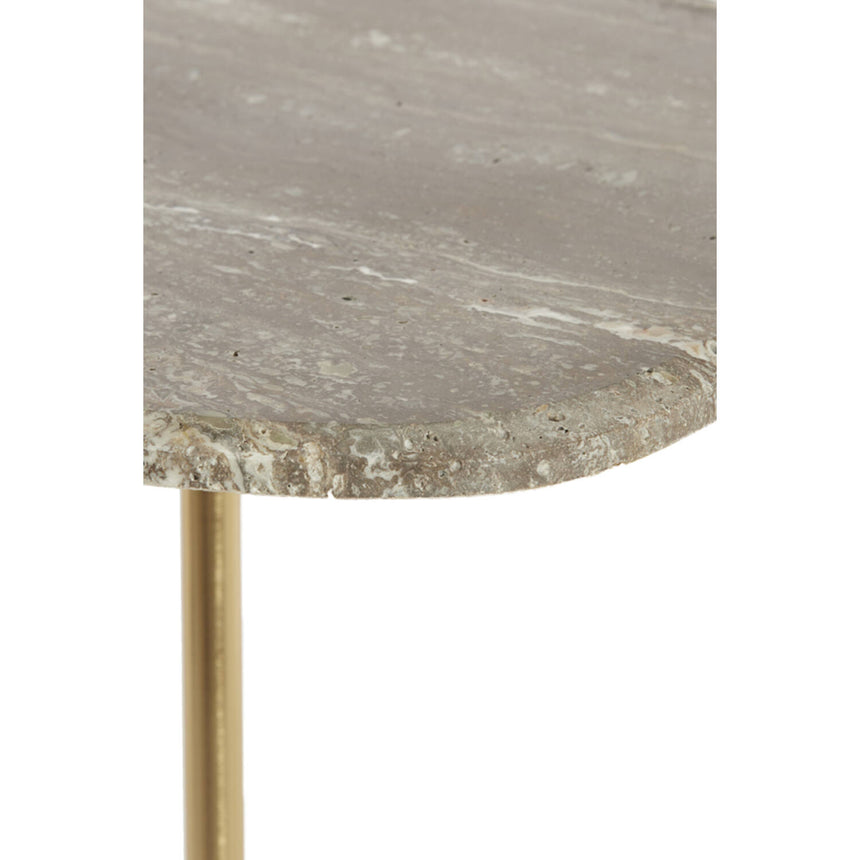 Gia lerakóasztal szett  – Travertin barna és bronz