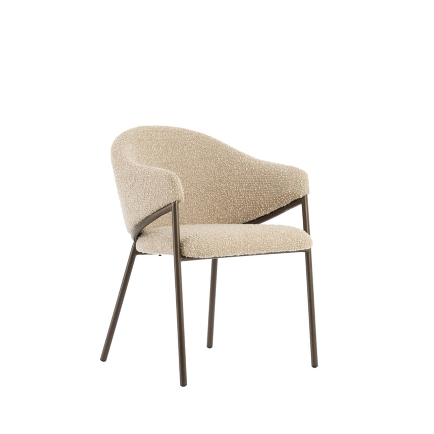 Nyoro étkezőszék – Elegáns kárpitozás antik bronz vázzal