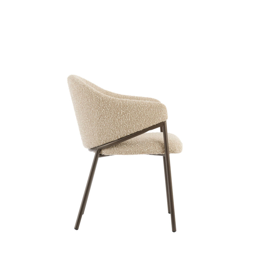 Nyoro étkezőszék – Elegáns kárpitozás antik bronz vázzal