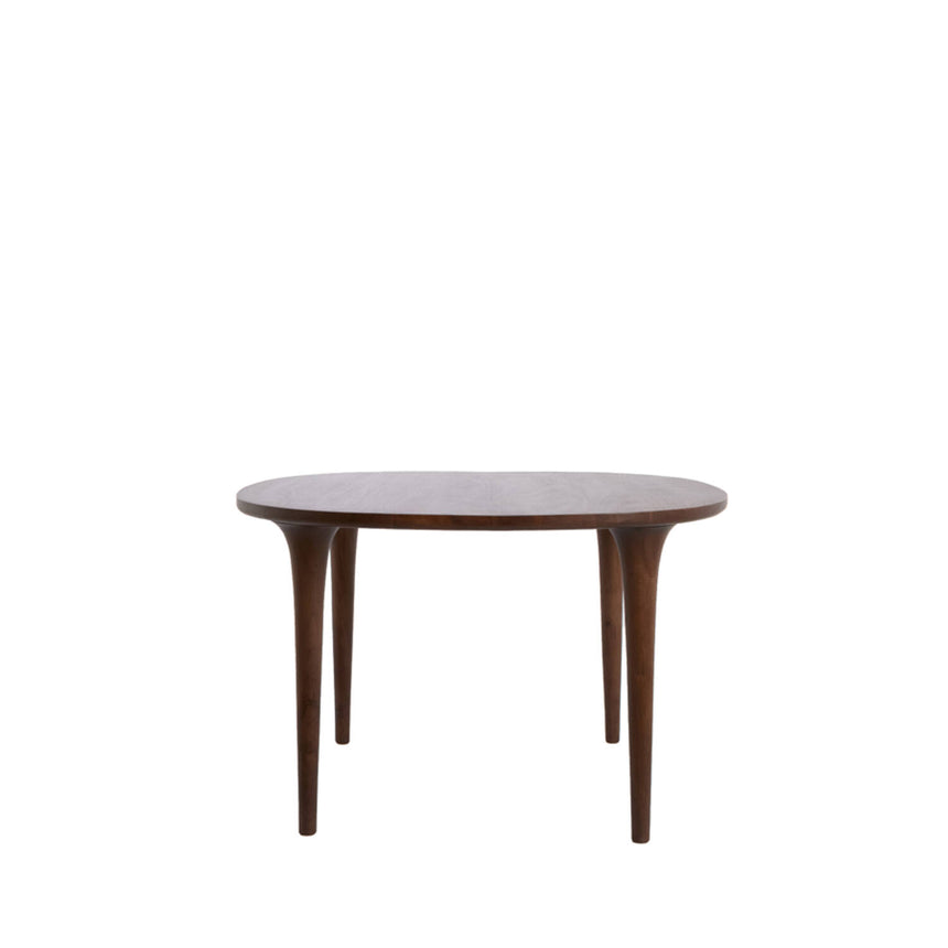 Zale kerek étkezőasztal – Tömör akácfából, bordázott lábazattal