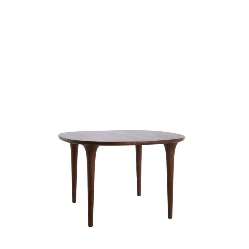 Zale kerek étkezőasztal – Tömör akácfából, bordázott lábazattal