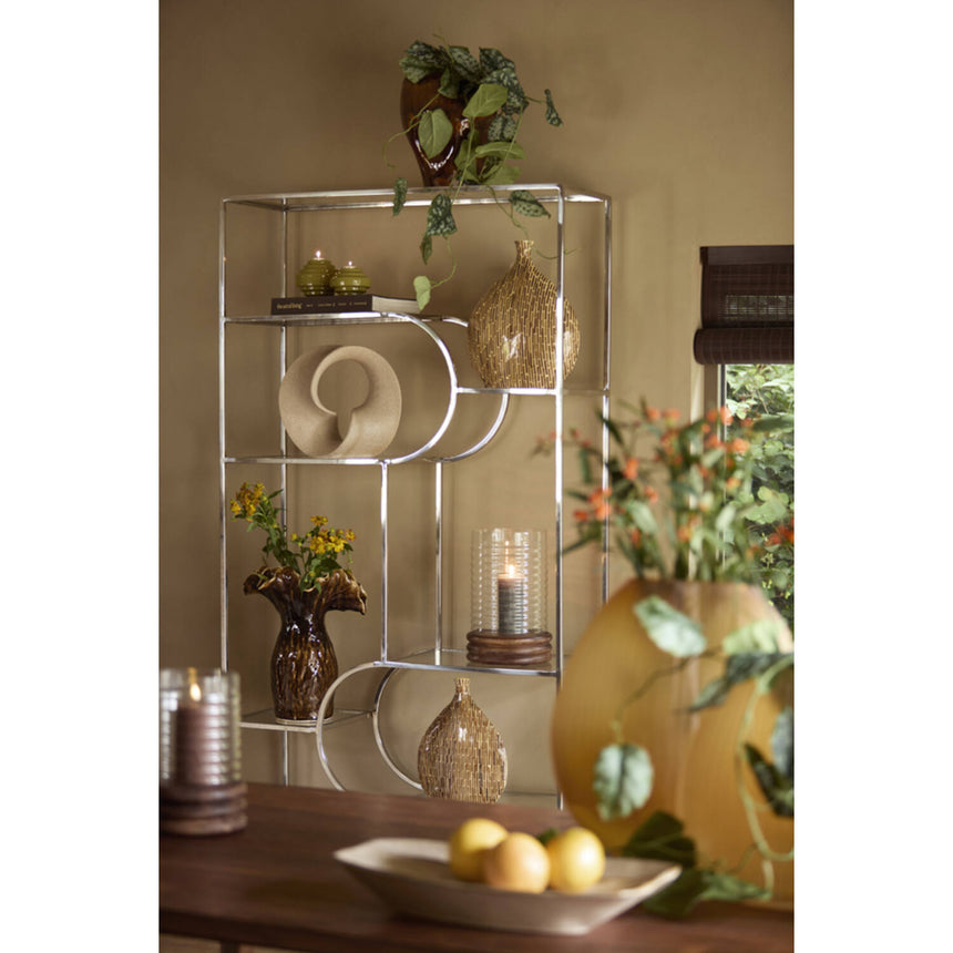 Lofi nyitott szekrény – Retro elegancia nikkel és üveg kombinációjával